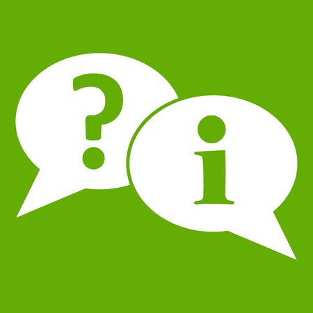 Question and exclamation speech bubbles icon greenのイラスト素材