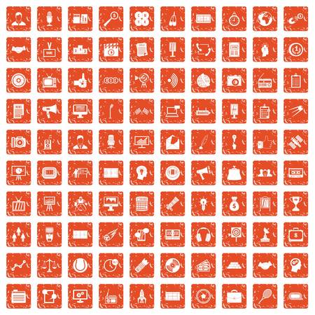 100 Media Icons Set In Grunge Style Orange Color Isolated On White Background Vector Illustrationのイラスト素材 ストックフォト 写真素材のstock Foto ストックドットフォト