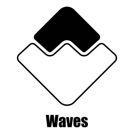 Waves icon, simple styleのイラスト素材