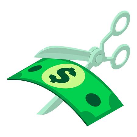 Cut money icon, isometric styleのイラスト素材