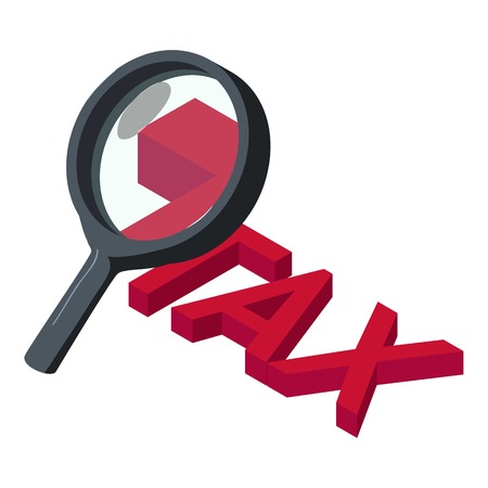 Look at tax icon, isometric styleのイラスト素材