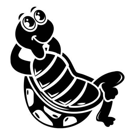 Sitting turtle icon, simple styleのイラスト素材
