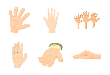 Hand icon set, cartoon styleのイラスト素材
