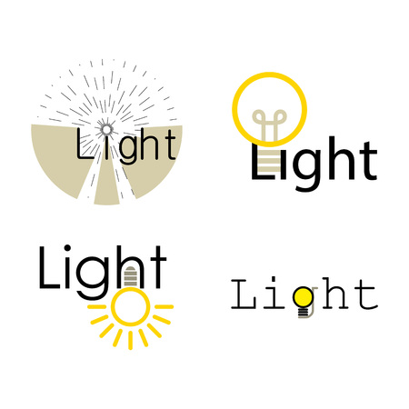 Light logo icon set, cartoon style isolated on white background.のイラスト素材