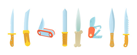 Knife icon set. Cartoon set of knife vector icons for web design isolated on white backgroundのイラスト素材