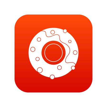 Delicious donut dessert icon digital redのイラスト素材