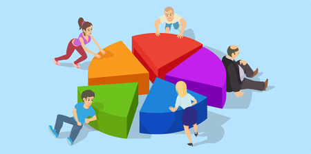 Business diagram banner, cartoon style.のイラスト素材