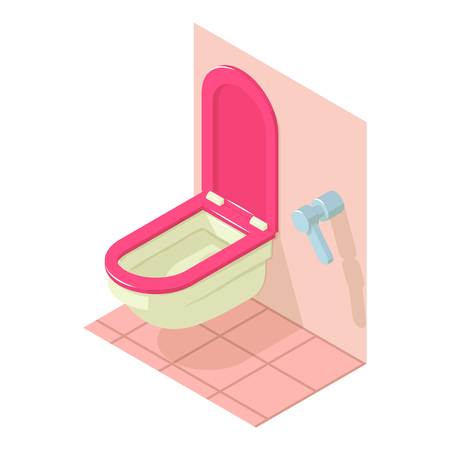 Isometric illustration of home toilet vector icon for web.のイラスト素材