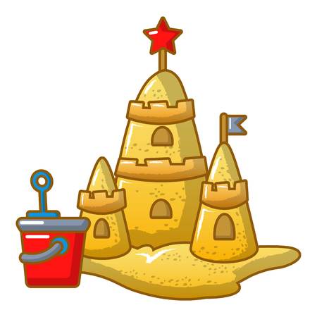 Cartoon illustration of sand castle vector icon for web.のイラスト素材