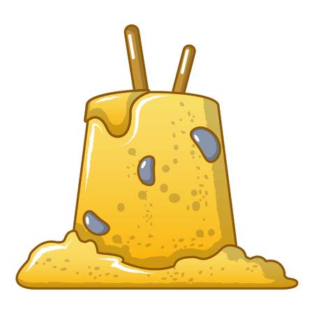 Ugly sand castle icon, cartoon styleのイラスト素材