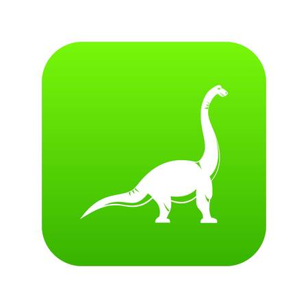 Brachiosaurus dinosaur icon digital greenのイラスト素材
