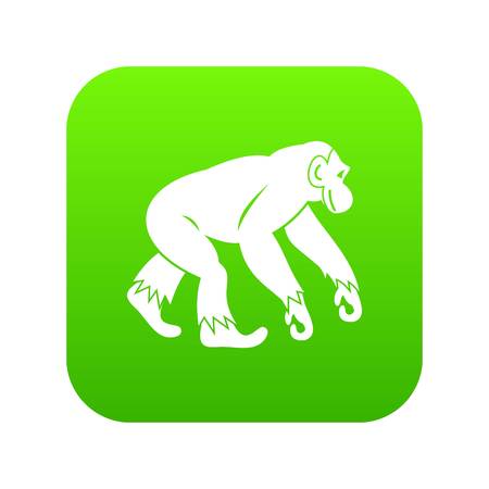 Monkey standing icon digital green.のイラスト素材