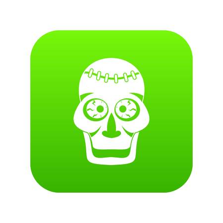 Skull icon digital green for any design isolated on white vector illustrationのイラスト素材