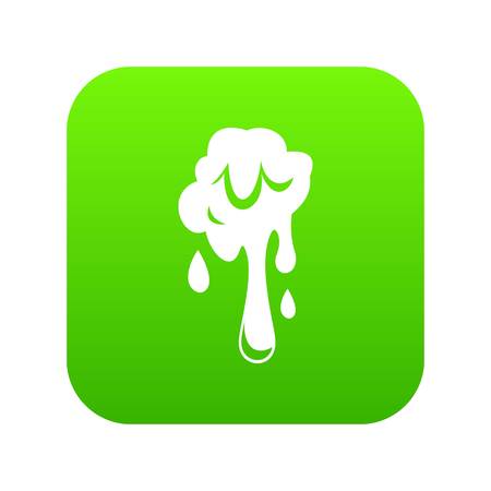 Dripping slime icon digital green for any design isolated on white vector illustrationのイラスト素材