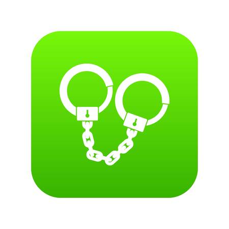 Handcuffs icon digital green.のイラスト素材