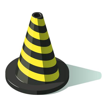 Transportation cone icon, isometric style.のイラスト素材