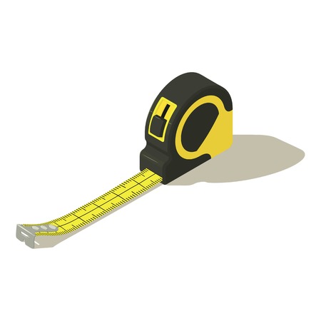Measure tape icon, isometric style.のイラスト素材