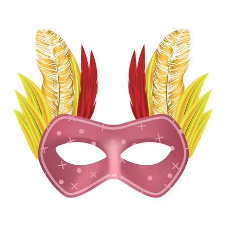 Feather mask mock up, realistic style.のイラスト素材