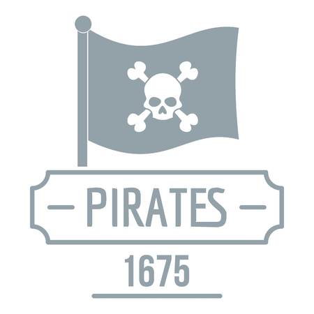 Pirate flag logo, simple gray styleのイラスト素材