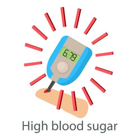 High sugar blood icon, isometric styleのイラスト素材