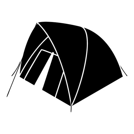 Mountain tent icon. Simple illustration of mountain tent vector icon for web design isolated on white backgroundのイラスト素材
