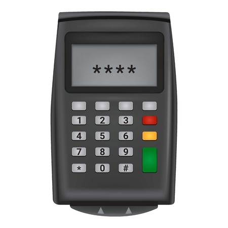 Enter pin code credit card icon, realistic styleのイラスト素材