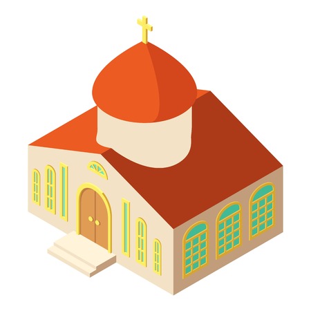 Orthodox church icon, isometric style illustration.のイラスト素材