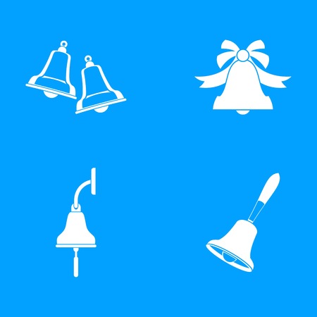 Bell icon blue set vector designのイラスト素材
