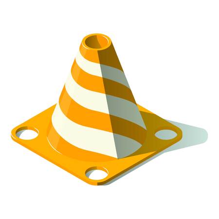 Forbidden cone icon. Isometric illustration of forbidden cone vector icon for webのイラスト素材