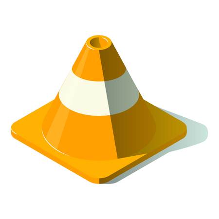Attention cone icon. Isometric illustration of attention cone vector icon for webのイラスト素材