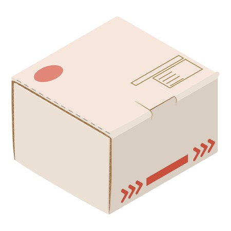 Transportation box icon. Isometric illustration of transportation box vector icon for webのイラスト素材
