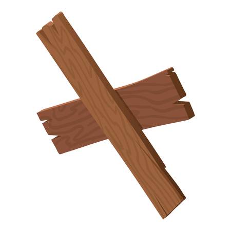 Crossing plank icon. Isometric illustration of crossing plank vector icon for webのイラスト素材