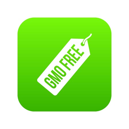 GMO free price tag icon digital green for any design isolated on white vector illustrationのイラスト素材