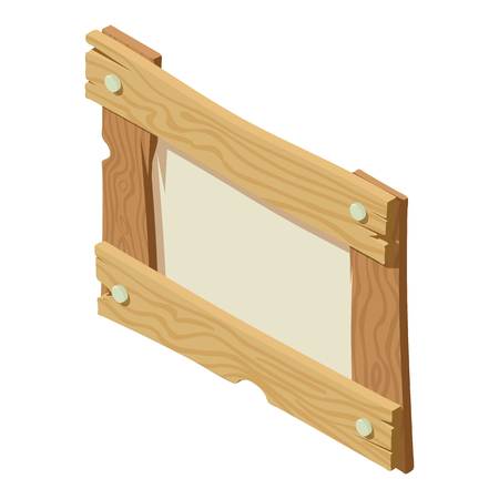 Notice board icon, isometric styleのイラスト素材