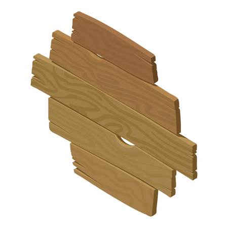 Wooden fence icon, isometric styleのイラスト素材