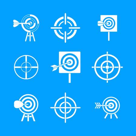 Target icon set. Simple set of target vector icons for web design isolated on blue backgroundのイラスト素材