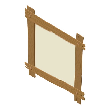 Wooden board icon. Isometric illustration of wooden board vector icon for webのイラスト素材