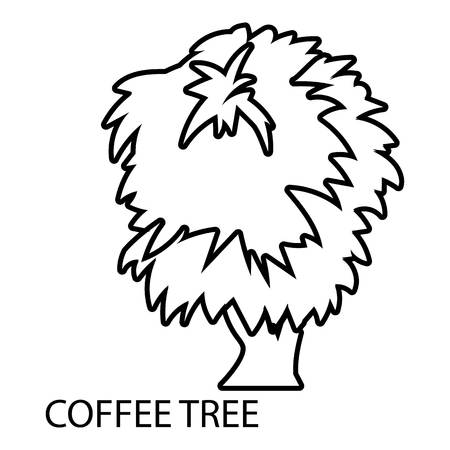 Coffee tree icon, outline style Vector illustration.のイラスト素材