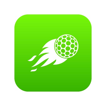 Burning golf ball icon digital green for any design isolated on white vector illustrationのイラスト素材