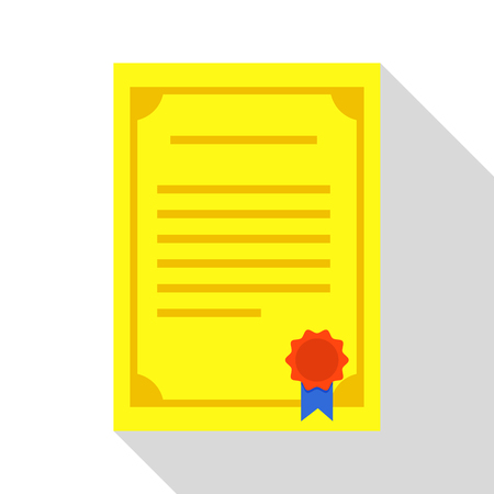 Certificate icon. Flat illustration of certificate vector icon for webのイラスト素材