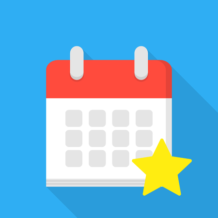 Star calendar icon, flat style Vector illustration.のイラスト素材