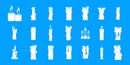 Candle icon blue set vector.のイラスト素材