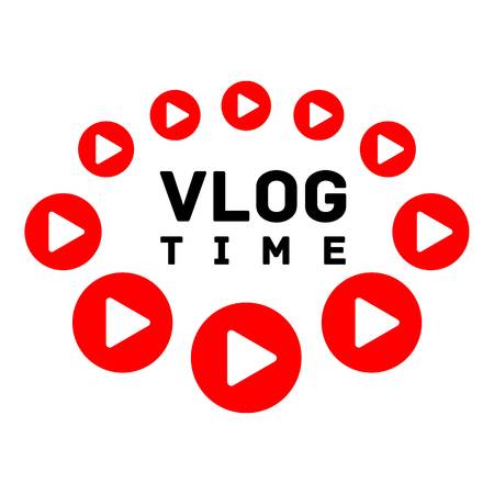 Vlog time icon, flat style.のイラスト素材
