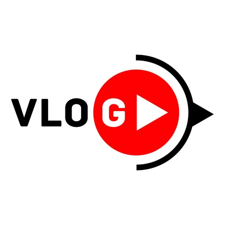 Vlog active logo, flat styleのイラスト素材