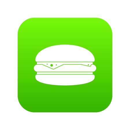 Burger icon digital green for any design isolated on white vector illustrationのイラスト素材