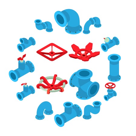 3d printing button icons set, isometric styleのイラスト素材