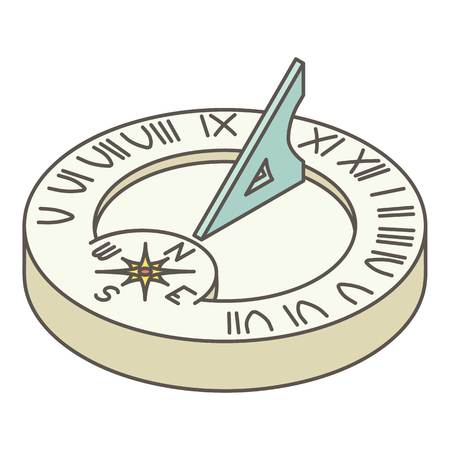 Solar clock icon. Isometric illustration of solar clock vector icon for webのイラスト素材