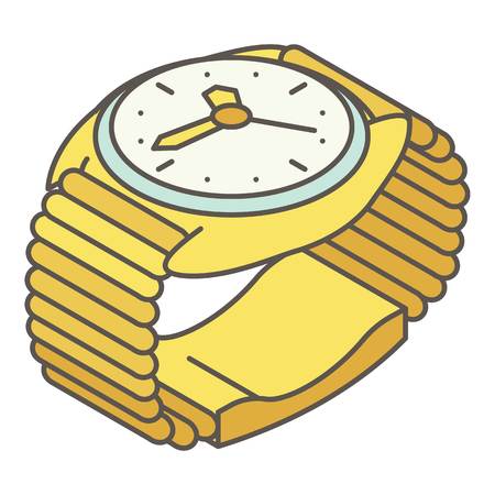 Wrist watch icon. Isometric illustration of wrist watch vector icon for webのイラスト素材