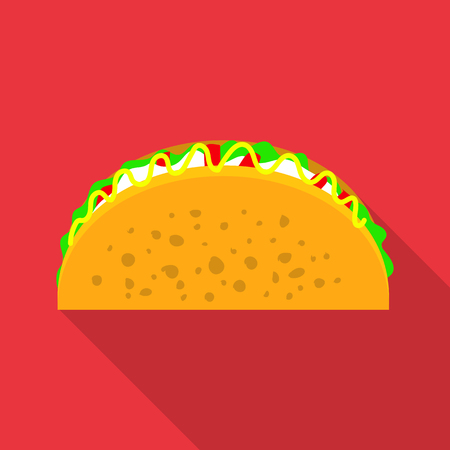 Tacos icon. Flat illustration of tacos vector icon for webのイラスト素材