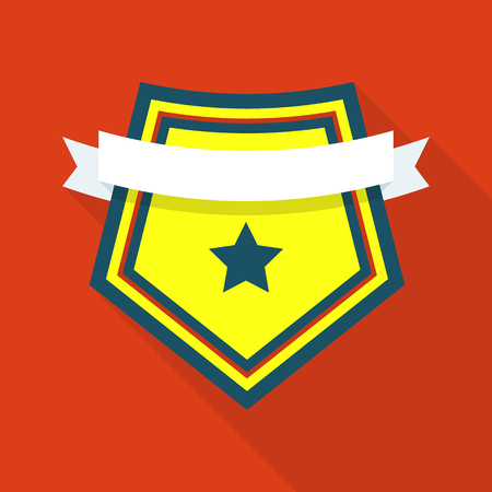 Famous shield icon. Flat illustration of famous shield vector icon for webのイラスト素材